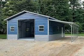 Steel carport and metal garage structure in Northeast Florida