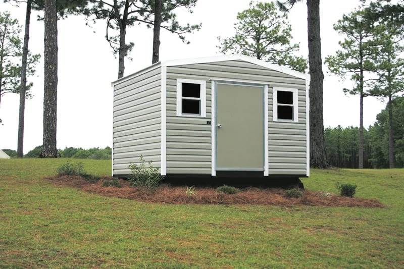 Lap sider steel shed compared with wood-framed shed construction