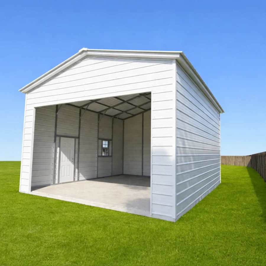 Garage with side door and window